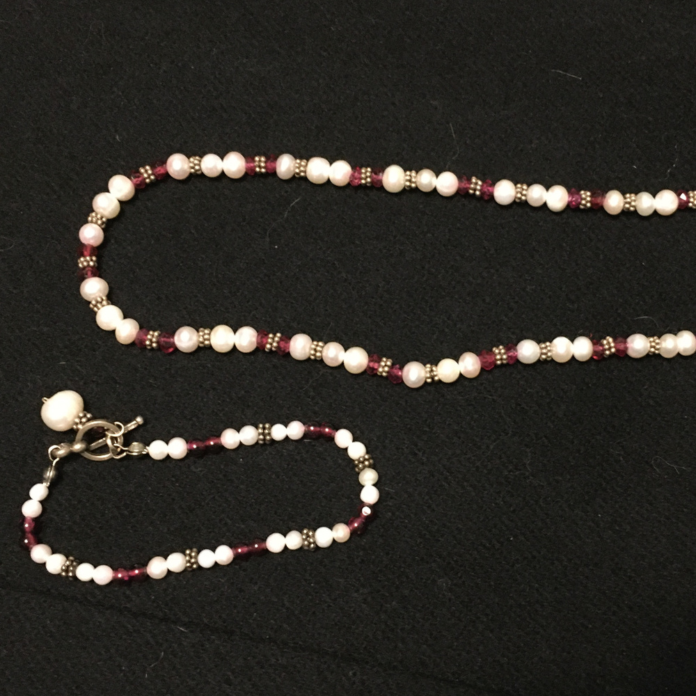 Ruby and Freshwater Pearl Set~REDUCED~